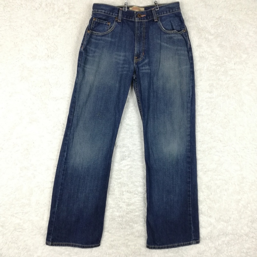 Old Navy Mens Jeans Boot Cut Blue Denim Dark Wash Relaxed Fit 30x32